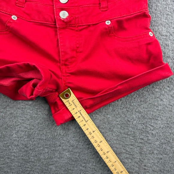 Mossimo Red High Rise Triple Button Cuffed Shorts Womens Size 2/26 - Picture 5 of 9